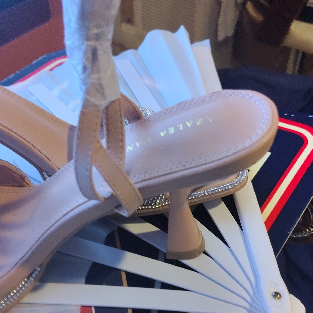 ❤️Chic Beige Rhinestone Women's Heels❤️ - Picture 4 of 6